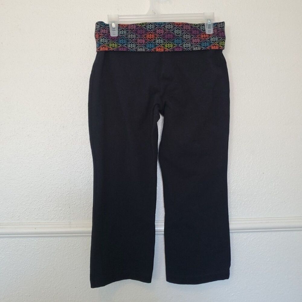 Old Navy Capris Womens Sz Small Black Do a Little Yoga Rollover Foldover Y2K - Picture 10 of 13